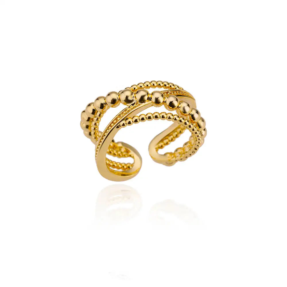 316L Stainless Steel Rings for Women Gold Color Never Fade Luxury Classic rings weddin close-up view