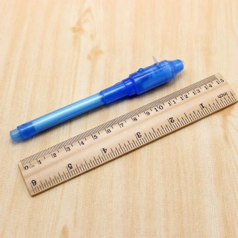 4pcs/lot Luminous Light Pen Magic Purple 2 In 1 UV Black Light Combo Drawing Invisibl lifestyle view