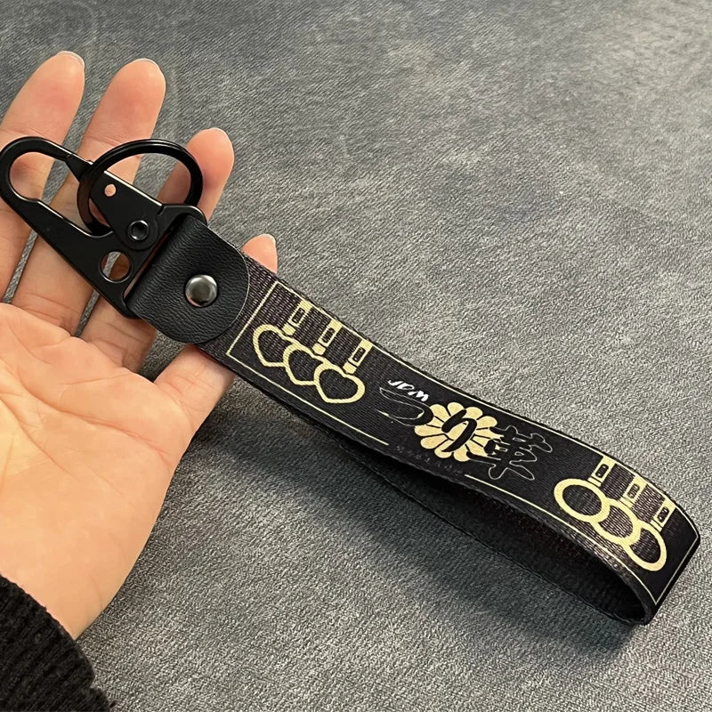 Nylon Key Strap Embroidery Lanyard | JDM Racing Car Keychain alternate view