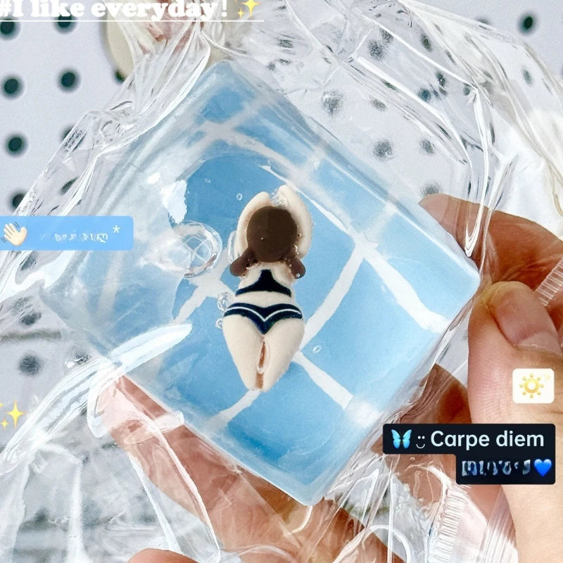 1pc Swimming Pool Squeeze Toys Maltose Stress Relief Slow Rebound Fidget Toy Mochi additional angle