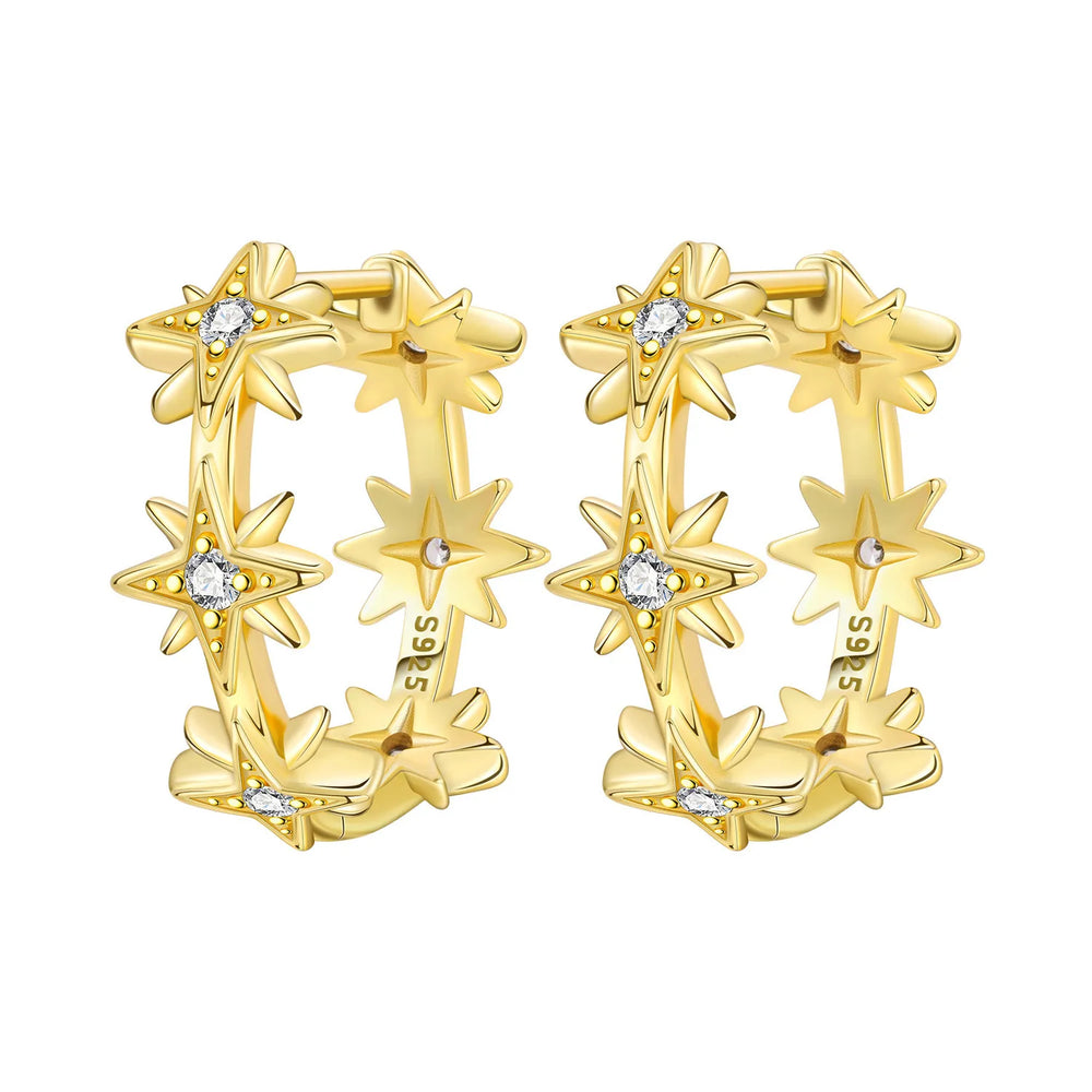 Orstarry S925 Sterling Silver 18k Gold Modern Square Earrings Hoop Earrings For Wom additional angle