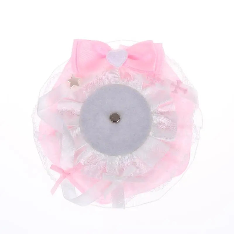 Cute Lolita Badge Display Holder For Ita Bag Anime Handmade Badge Rosette Accessory De close-up view