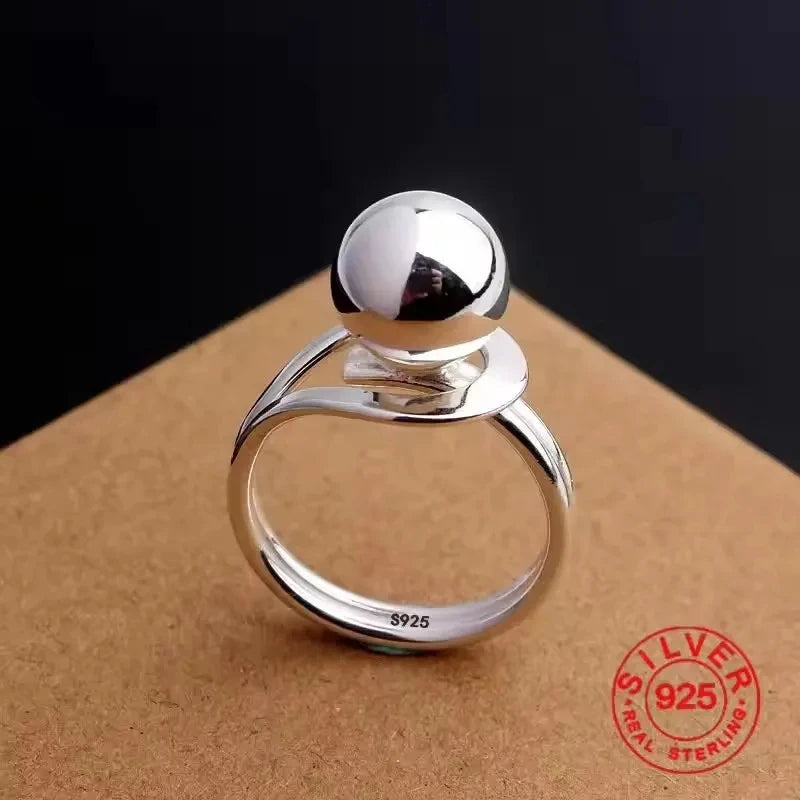 Sam Panda 925 Sterling Silver Rings For Women Men Fine Jewelry Finger Adjustable Open alternate view
