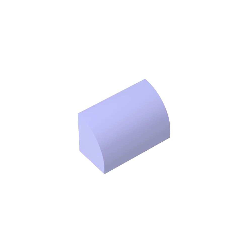 Gobricks GDS-M063 Curved Brick 1 x 2 x 1 No Studs | Compatible Building Block detail view