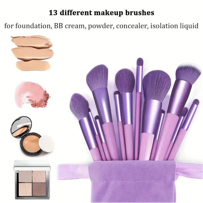 Professional 13-Piece Makeup Brush Set | Complete Cosmetic Tool Kit additional angle