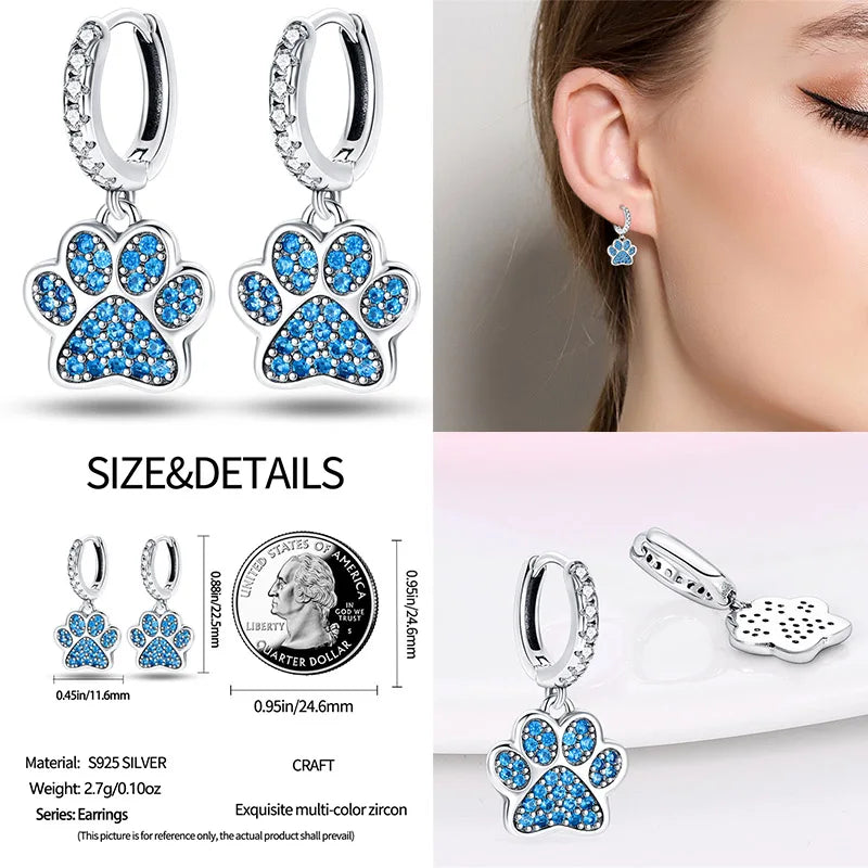 Luminous Shell Women Earrings Original 925 Sterling Silver Pave CZ Star Moon Hoop Ear alternate view