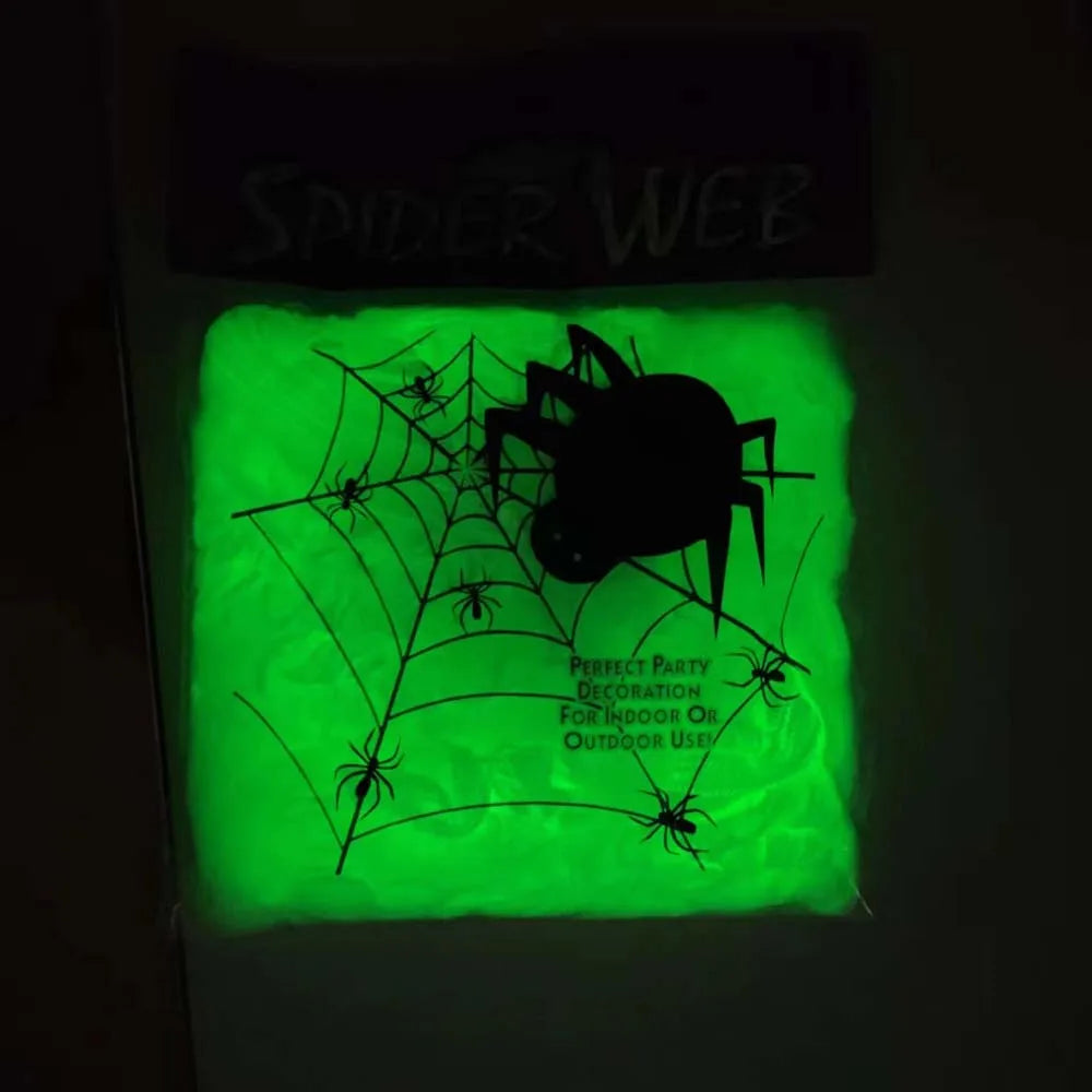 Glow In The Dark Spider Webs Halloween additional angle