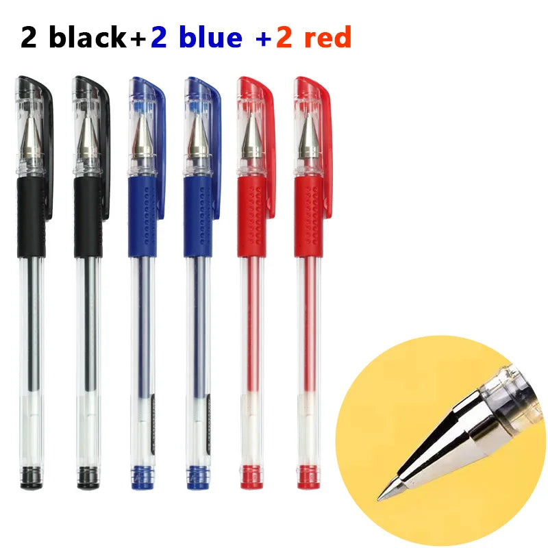 Pens Set Black Blue Red Refill Gel Pen Bullet Tip 0.5mm School lifestyle view