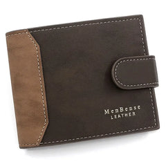 TRISJEM Slim Card Holder Wallet for Men | Short Frosted PU Leather 3-Fold