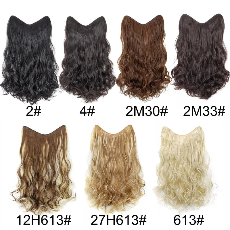 20Inch Synthetic Wavy Curly Clip in Hair Extensions | Heat Resistant Black Blonde Hai alternate view