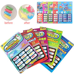 3Pcs Creative Soaking Water Expands To Large Sponge Capsule Toys Dinosaur Sea Animal Shape Kids Bath