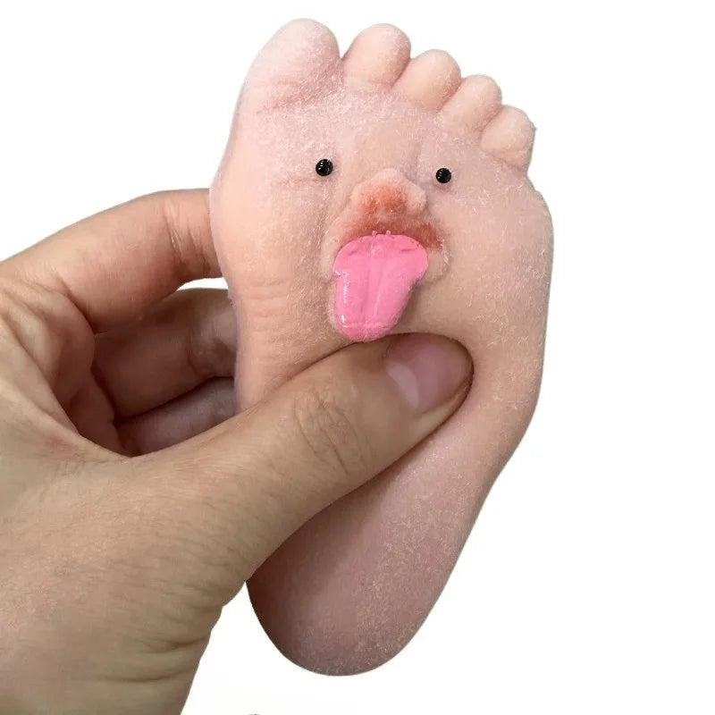 Funny Tongue Sticking Big Feet Squeeze Toys Novel Soft Silicone Fidget Toy Soft Slo additional angle