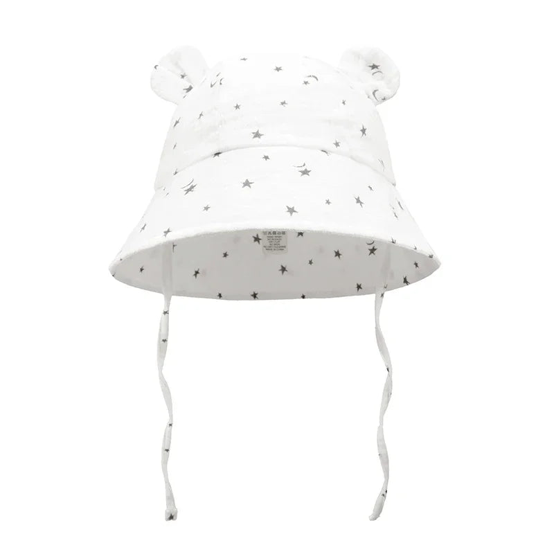 Muslin Baby Sun Hat for Toddlers | 100% Cotton Cartoon Kids Cap alternate view