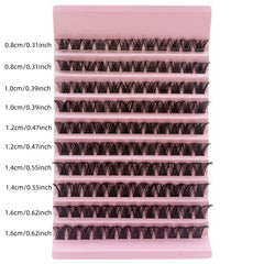 Fluffy Volume Lash Clusters 120pcs D Curl Individual Lashes Thick DIY Eyelash Extensio close-up view
