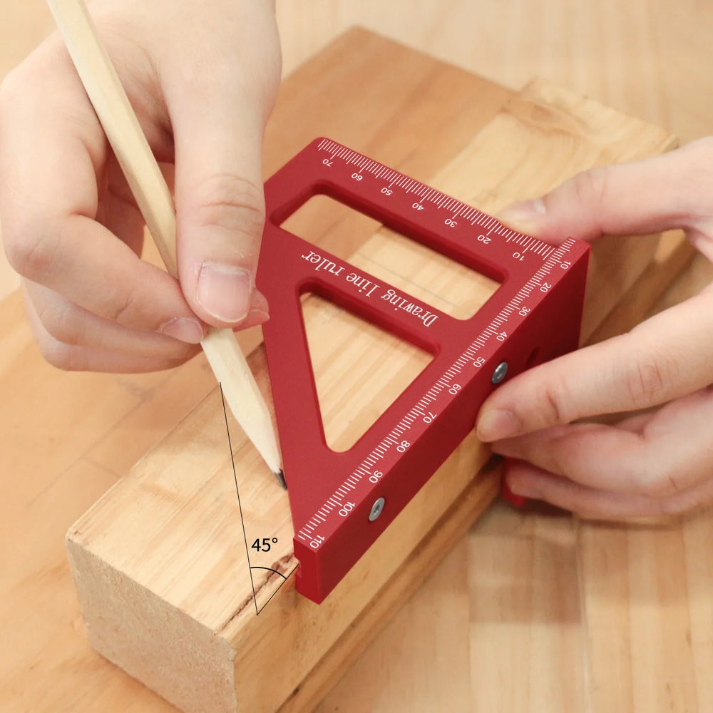 Multi-Angle Measuring Ruler | 45/90 Degree Plastic Carpenter Square & Miter Triangle lifestyle view