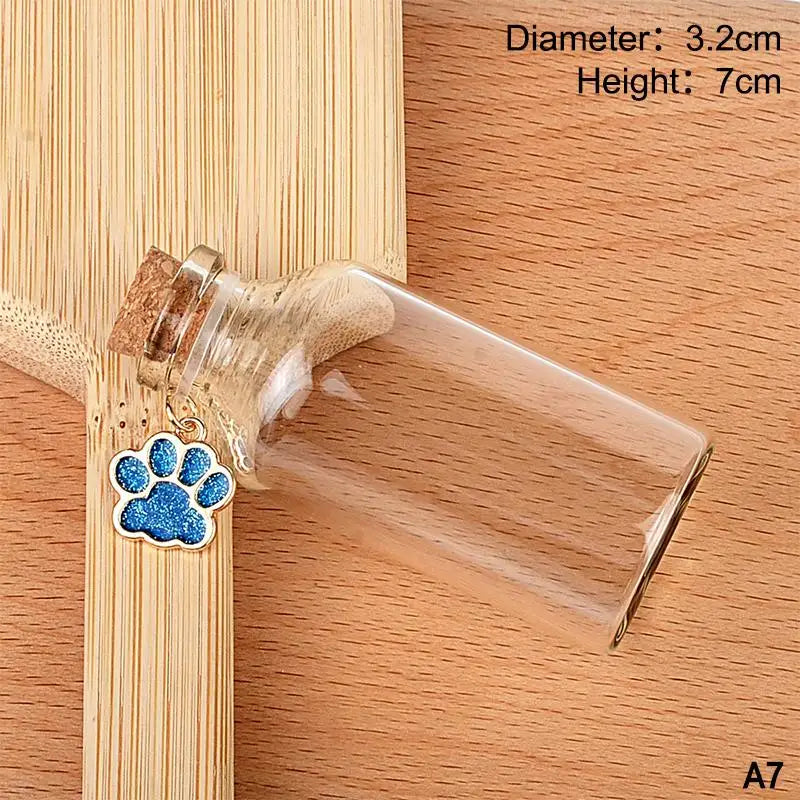 Pet Fur Memorial Glass Bottle Cat Whiskers Storage Bottle With Cork Stopper For Stori alternate view
