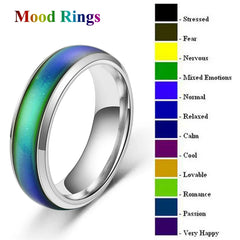 1pc Stainless Steel Mood Ring Changing Color Rings Emotion Feeling Temperature Ring F alternate view
