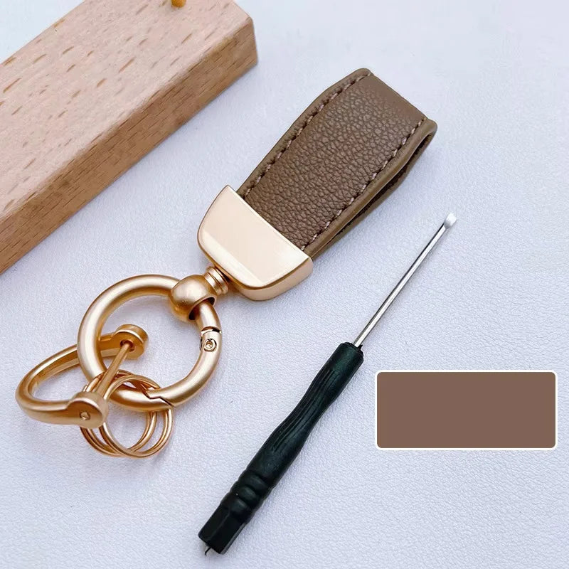 Luxury Suede Leather Flip Fur Keychain | Car Key Accessory detail view