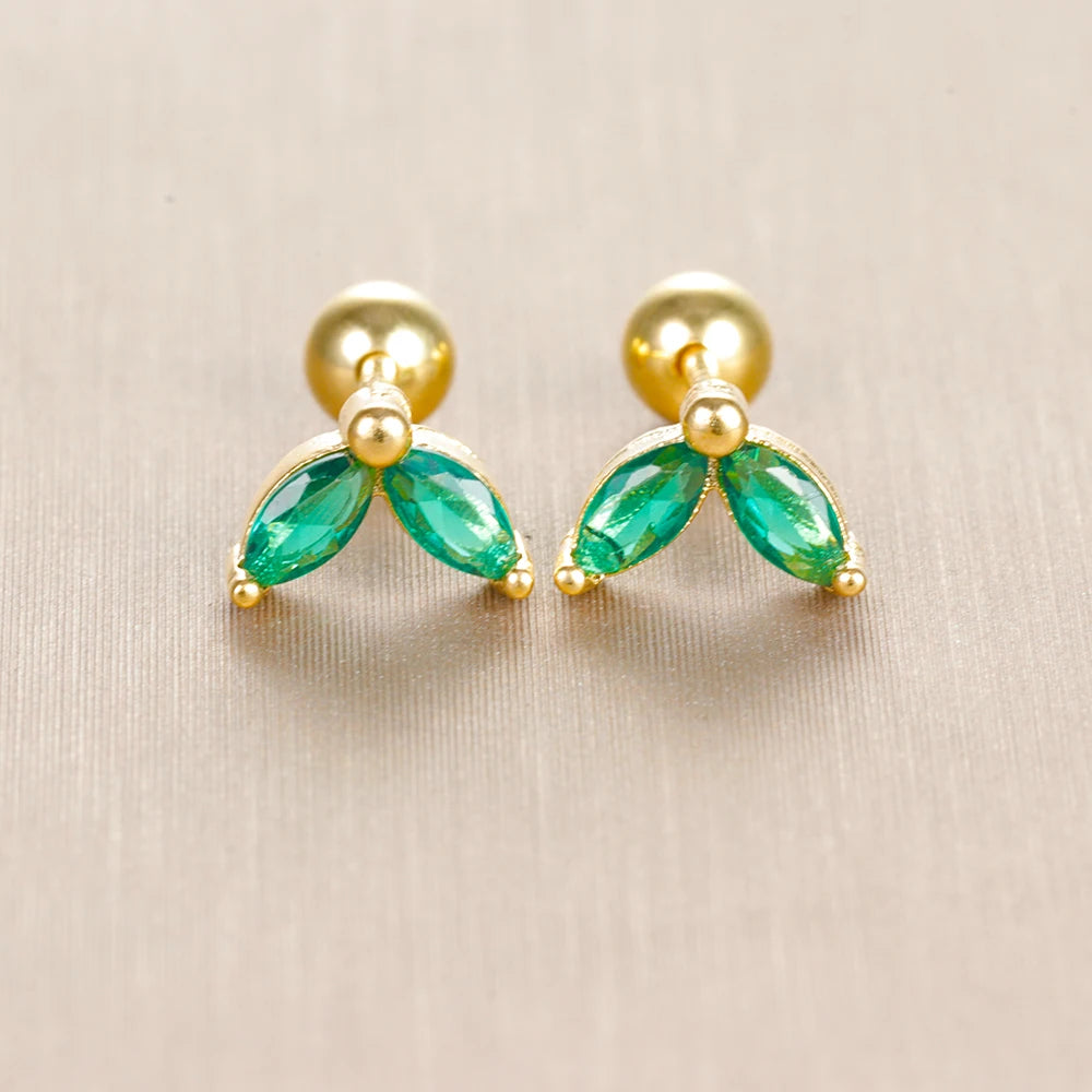 Butterfly Green Stud Earrings Women Stainless Steel alternate view