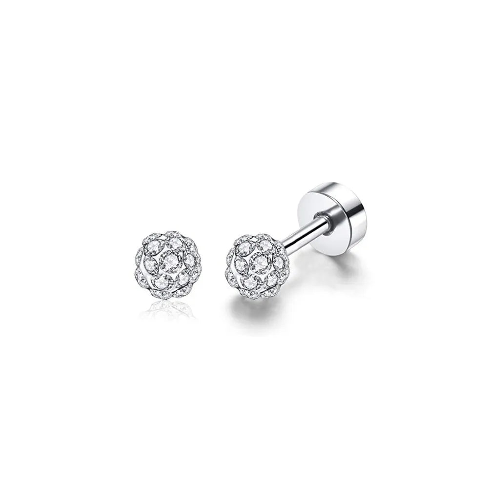 18 Pairs 14K Gold Plated Surgical Steel Screw Flat Back Stud Earrings Tiny Cartilag additional angle