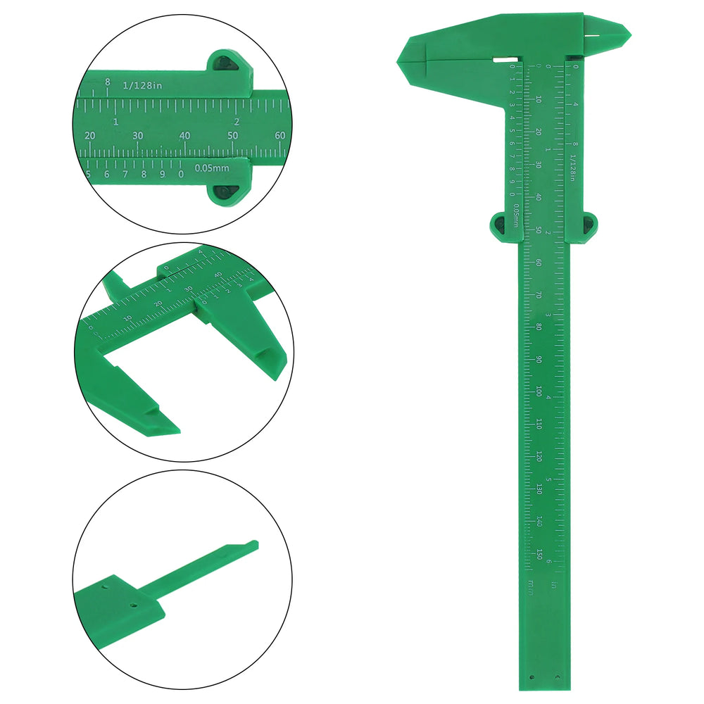 Double Scale Plastic Vernier Caliper 0-150mm | Portable Mini Measuring Tool for Carpe alternate view