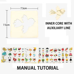 20pcs Montessori Kids Drawing Toys Wooden DIY Painting Template Stencils Learning Edu alternate view