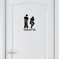 French Bathroom Toilet Sign Vinyl Sticker Decal | WC Entrance Sign Door Decal for Fra alternate view