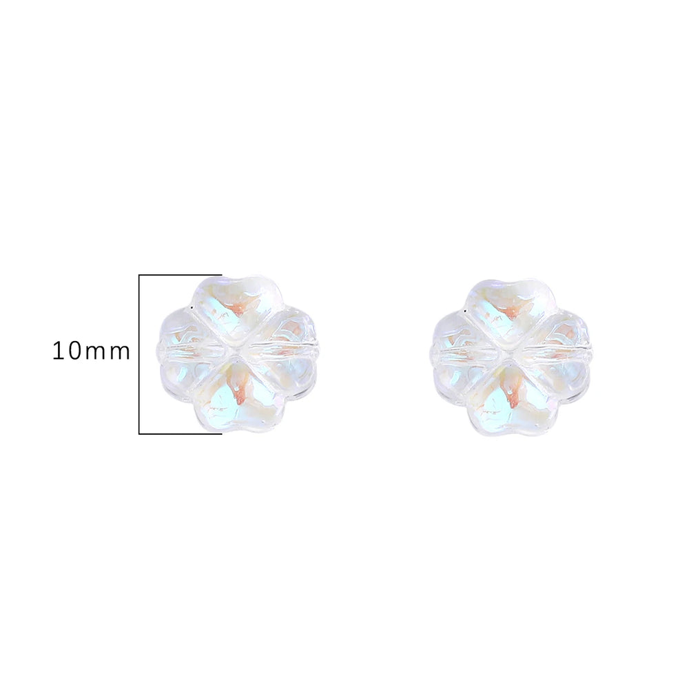 Leaf Flower Beads Scattered Beads Handmade Making Couple Bracelets Necklaces Earrings close-up view