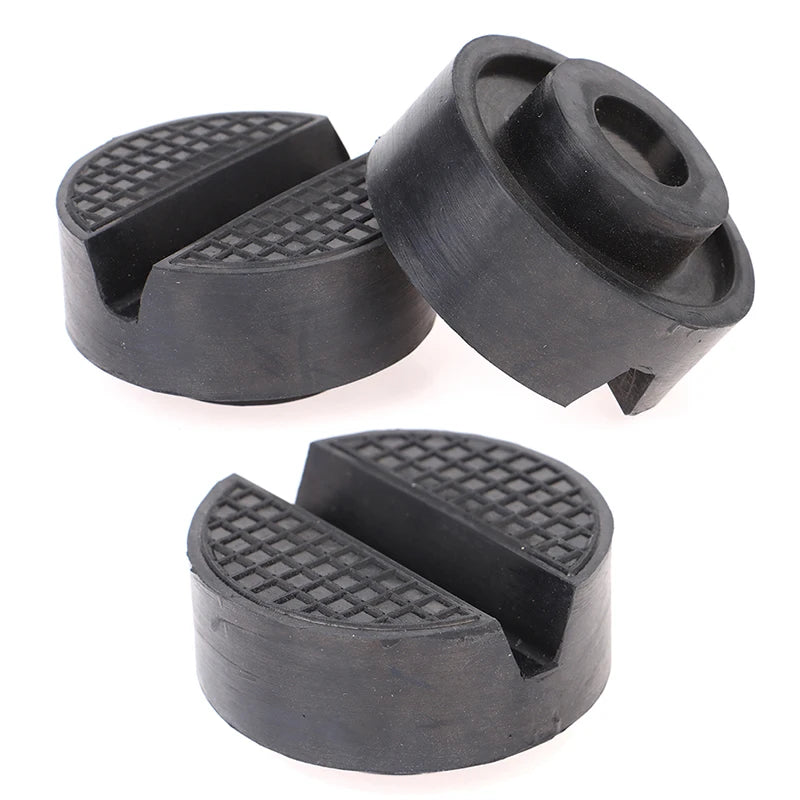 Black Rubber Slotted Floor Jack Pad detail view