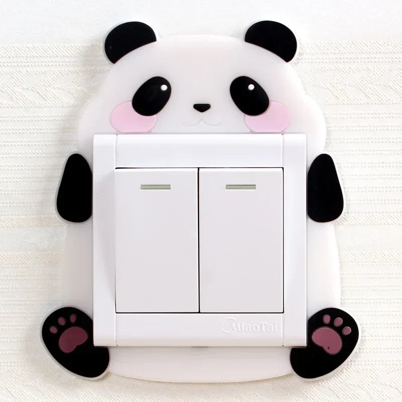 Luminous Silicone Switch Cover | Kawaii Cartoon Animal 3D Sticker for Kids Room alternate view