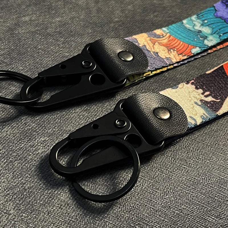 Nylon Key Strap Embroidery Lanyard | JDM Racing Car Keychain additional angle