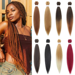 20Inch Synthetic Pre Stretched Braiding Ombre Hair Extension for Black Women Yaki Straight EZ Braid