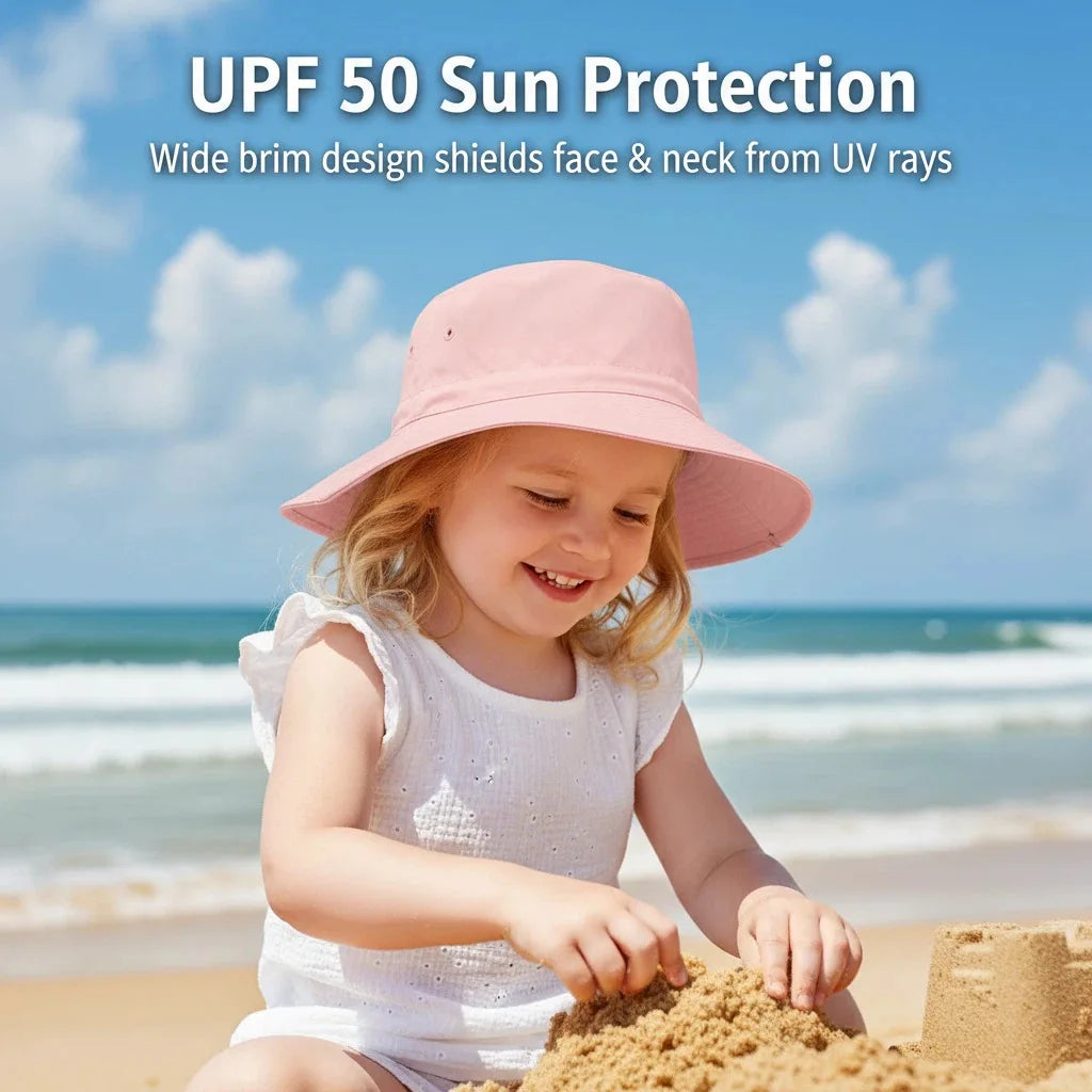 Solid Color Kids Fisherman Hat | Unisex Summer Sun Protection Hat alternate view