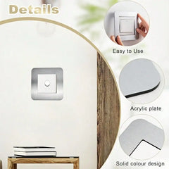 Square Switch Wall Sticker | Pre-stuck Decorative Switch Cover, 14.6x14.6cm close-up view