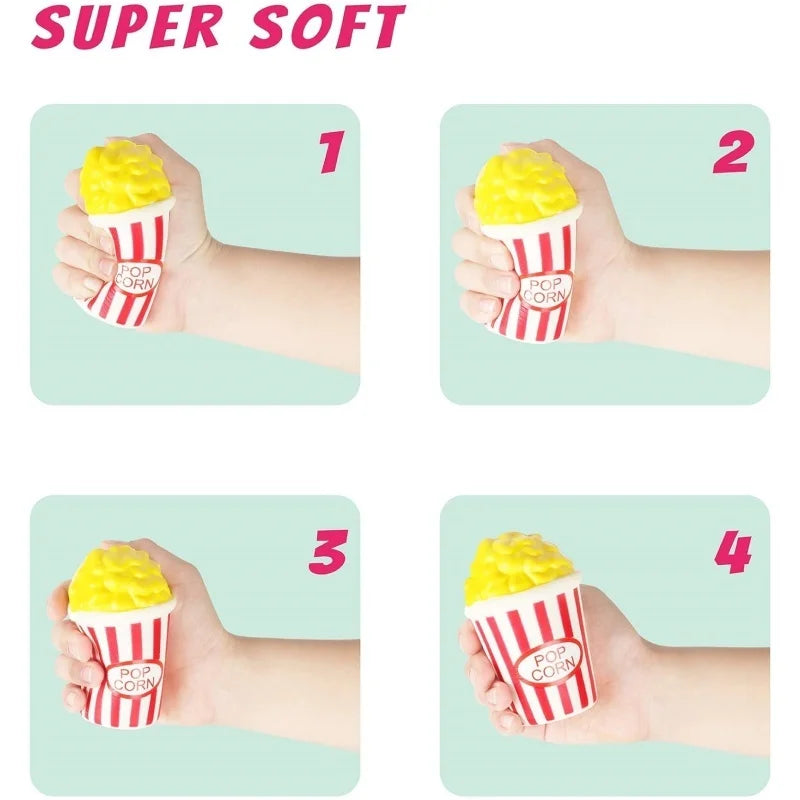 Popcorn Squeeze Toys Kawaii Food Fries Chips Milk Box Slow Rising Soft Squeeze Toy Fu alternate view