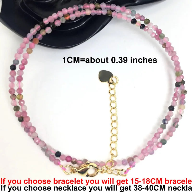 Faceted Gemstone Bead Choker Necklace and Bracelet Set | Natural Stone Jewelry for Men close-up view
