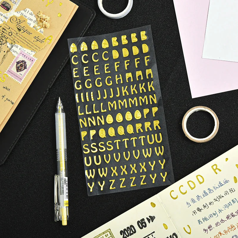 1 Sheet Cute Cartoon Numbers Alphabet Letter Stickers | Early Educational Digital Stic close-up view