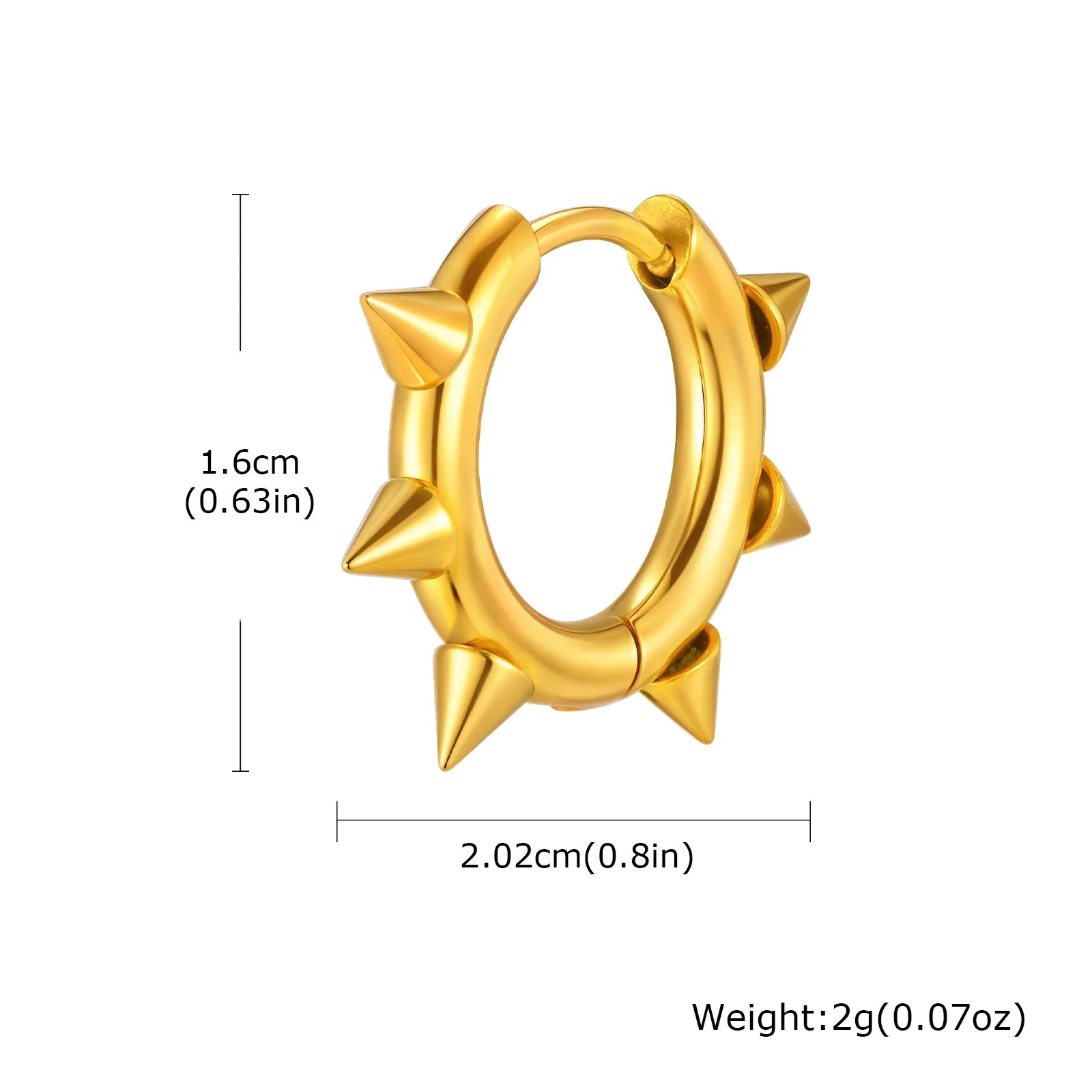 Stainless Steel Rivet Hoop Earrings for Men | Waterproof and Hypoallergenic Circle Ea alternate view