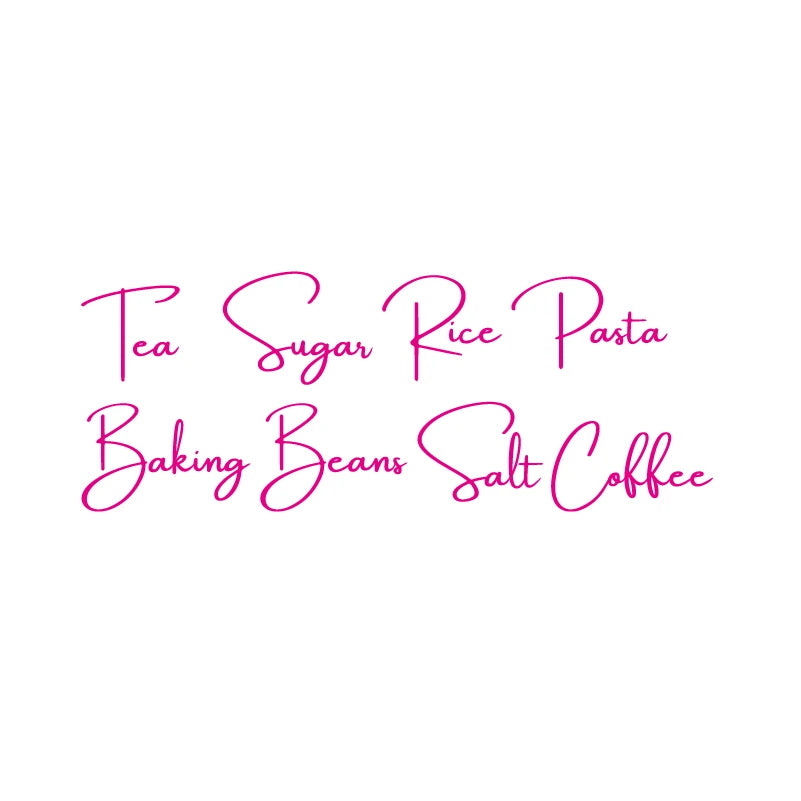 Kitchen Canister Labels Sticker Set | Waterproof Vinyl Decals for Tea Coffee Sugar detail view
