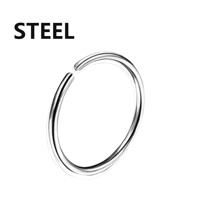 316L Surgical Steel Segment Tragus Helix Cartilage Earring Nose Ring Septum Clicker C lifestyle view