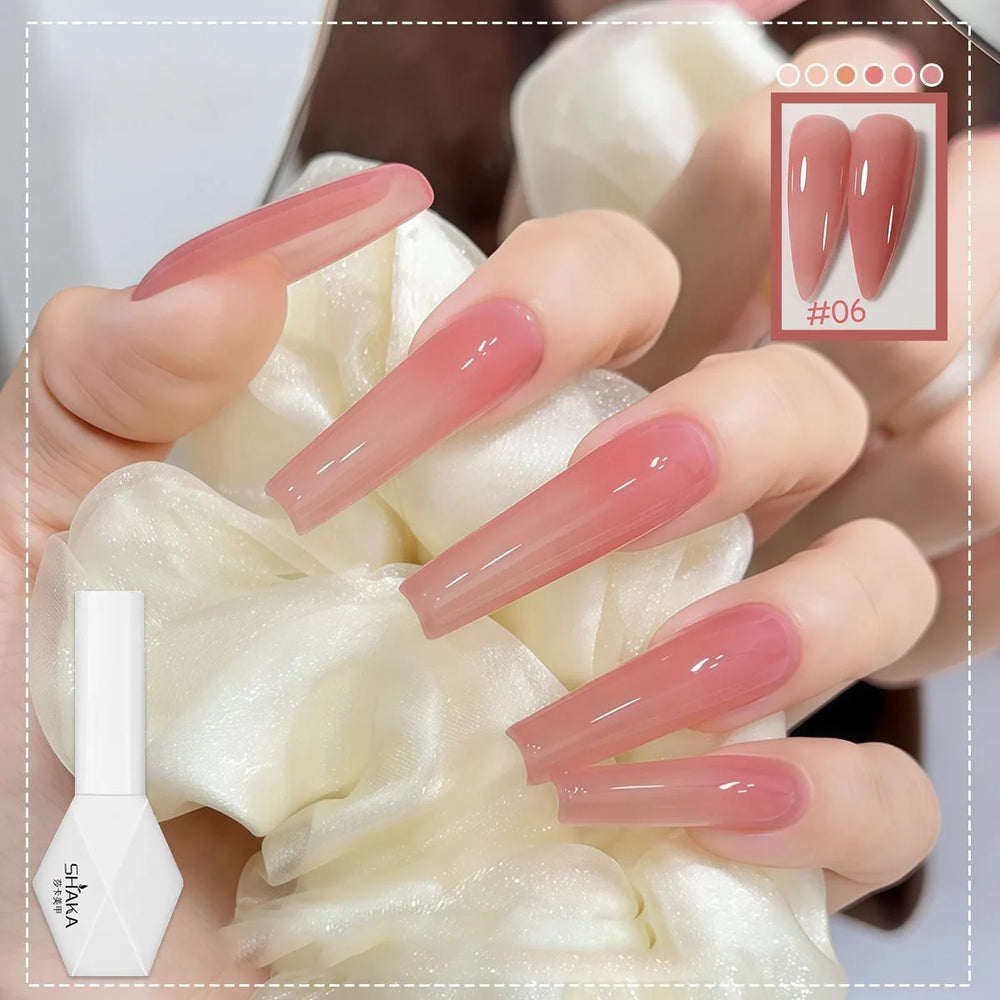 1-6pcs SHAKA Spring Ice Skin Naked Pink Gel Nail Polish 2026 New Style Versatile And Sty detail view