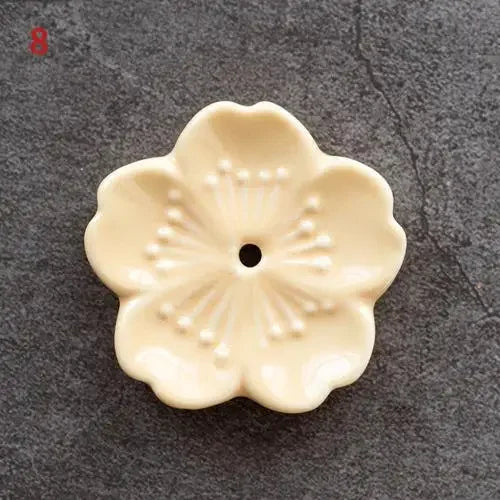 Ceramic Cherry Blossom Incense Burner | Home Decor Stick Holder additional angle