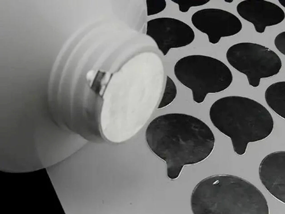 Universal Metallic Silver Aluminum Foil Seal Stickers | Tamper-Proof Bottle Seals additional angle