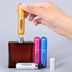 Round-Head Perfume Refill Bottle 5ml, Bottom-Fillable, Mini Press Spray, Travel Portable, Refillable