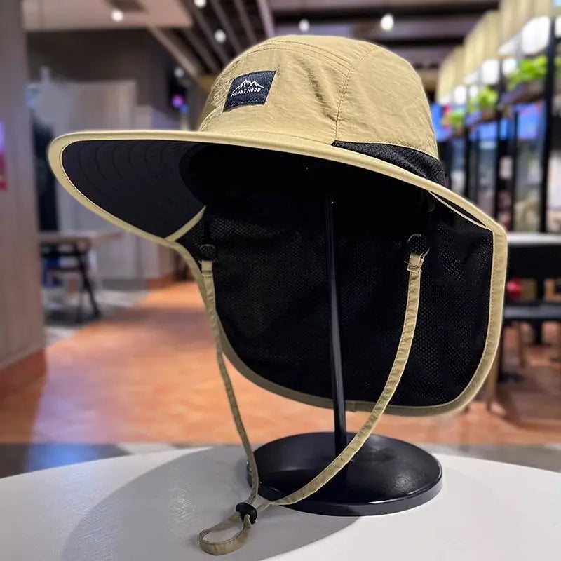 Sun Protection Fisherman Hat for Men and Women | UV Blocking Neck Flap detail view