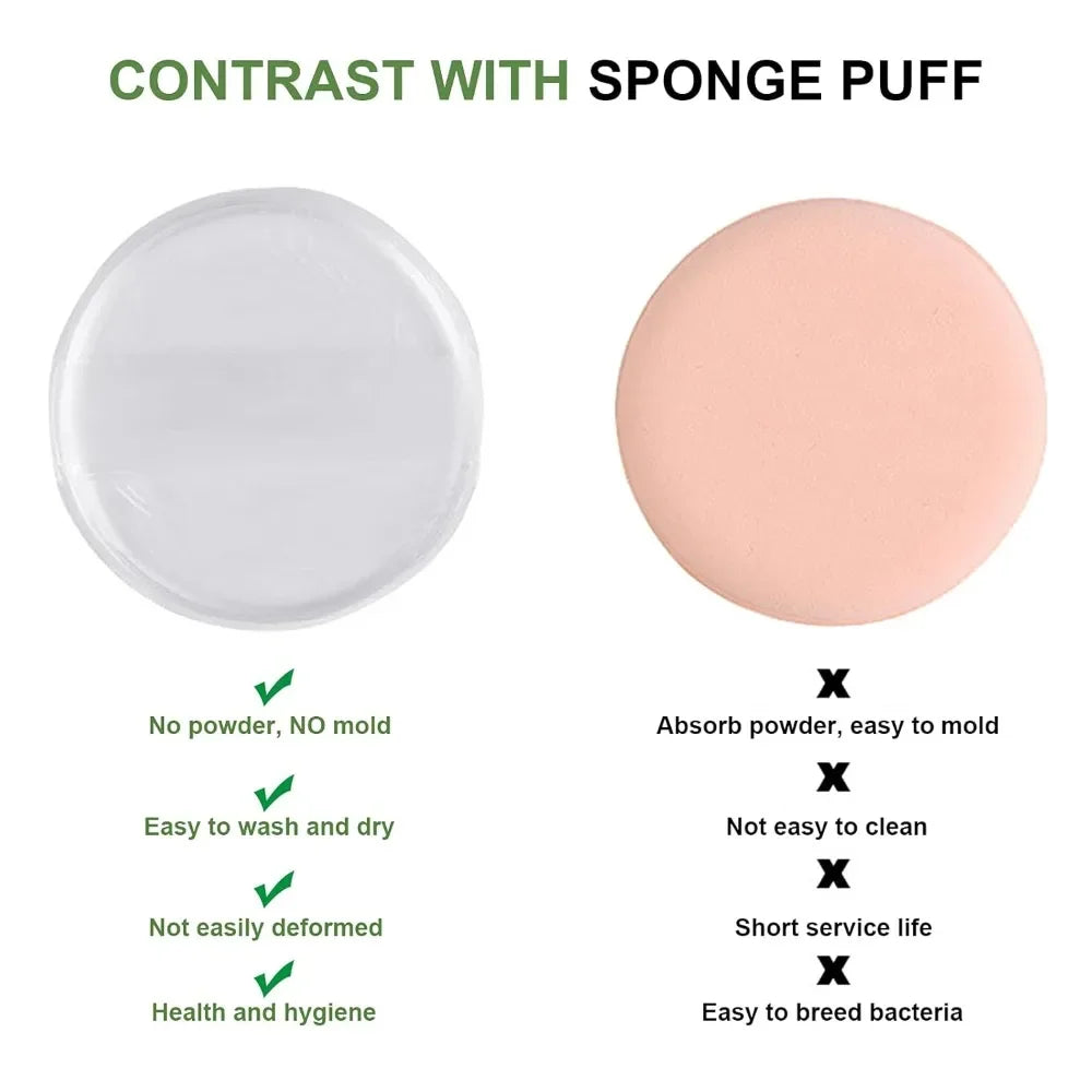 Silicone Makeup Puff Set | Non-Absorbent Beauty Blender for Liquid Foundation close-up view