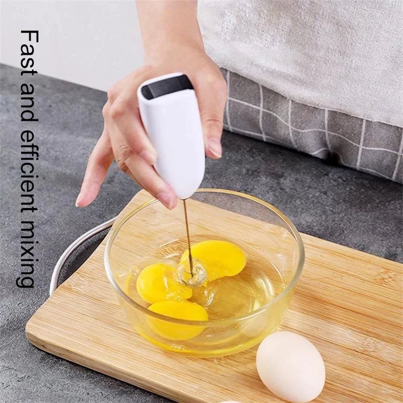 Portable Milk Frother Handheld Mixer | Electric Coffee Foamer Whisk close-up view