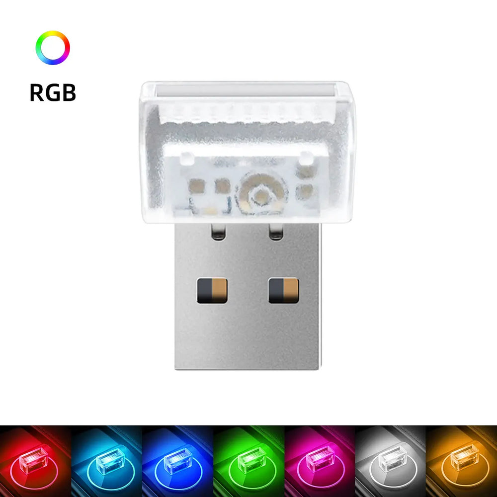 Mini USB LED Car Atmosphere Light | Universal Ambient Decorative Lamp additional angle