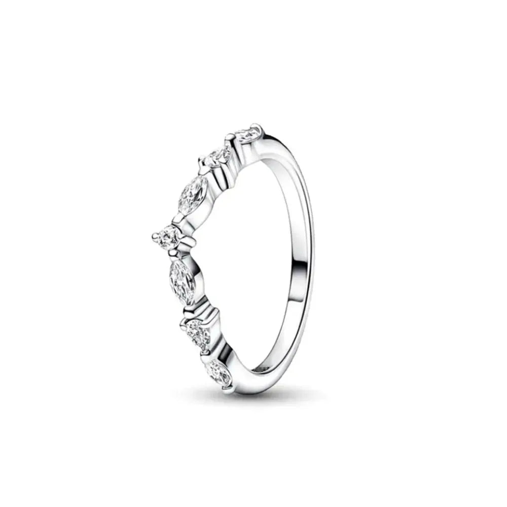 925 Sterling Silver Elevated Red&Pink&Blue&White Square Ring Lover's Holiday Gift Jewelr detail view