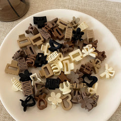10Pcs/set Small Flower Hair Claw Clips for Women Girls Matte Rectange Jaw Clips Semicircle Barrettes for Thin Hair